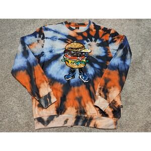 Screenshot Burger Graphic Tie Dye Crewneck Sweatshirt Size Medium